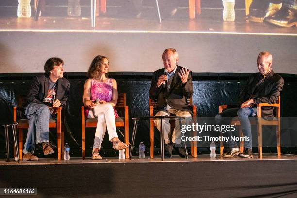 Ken Burns, Julie Dunfey, Dayton Duncan and Randy Lewis speak during a Special Sneak Peek of Ken Burns' PBS documentary series "Country Music" at...