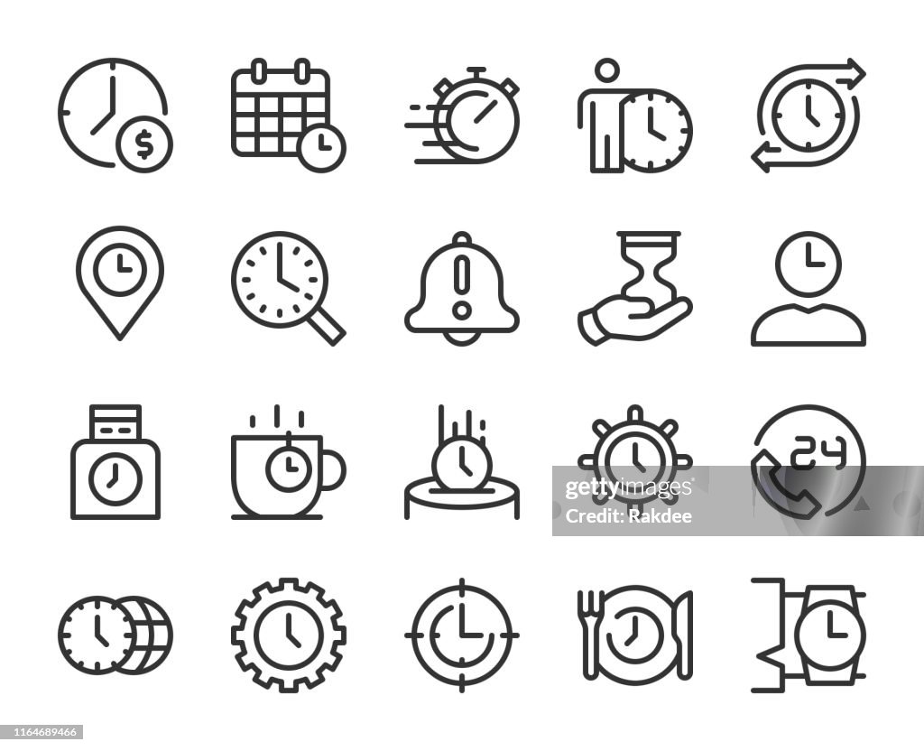 Zeitmanagement - Liniensymbole