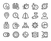 Time Management - Line Icons