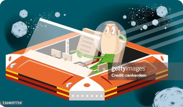space adventure - space shuttle interior stock illustrations