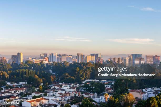 a panorama of guatemala city early in the morning - guatemala city bildbanksfoton och bilder