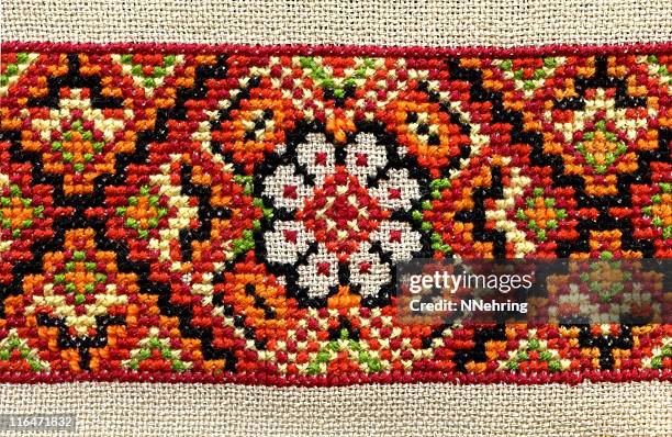 ukrainian embroidery - ukrainian culture stock pictures, royalty-free photos & images