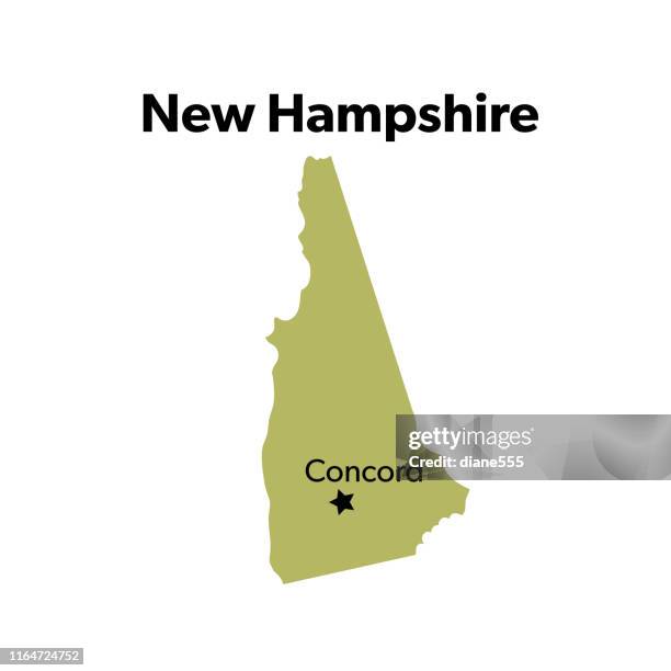 u.s state with capital city, new hampshire - concord new hampshire stock illustrations