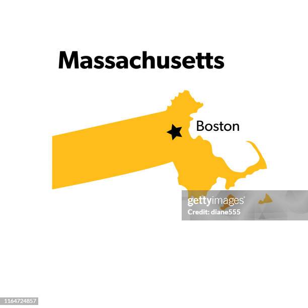 u.s state with capital city, massachusetts - boston massachusetts map stock illustrations