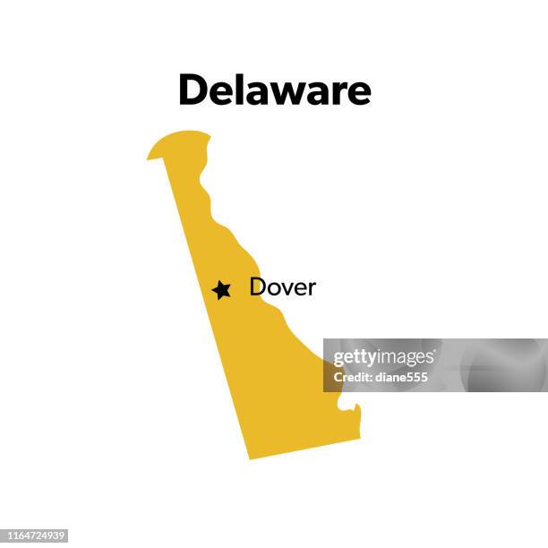 u.s state with capital city, delaware - delaware state stock illustrations