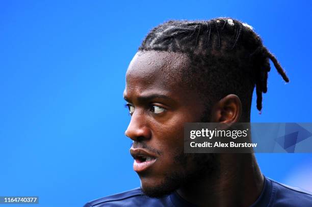 Michy Batshuayi of Chelsea looks on prior to the Pre-Season Friendly match between Reading and Chelsea at Madejski Stadium on July 28, 2019 in...