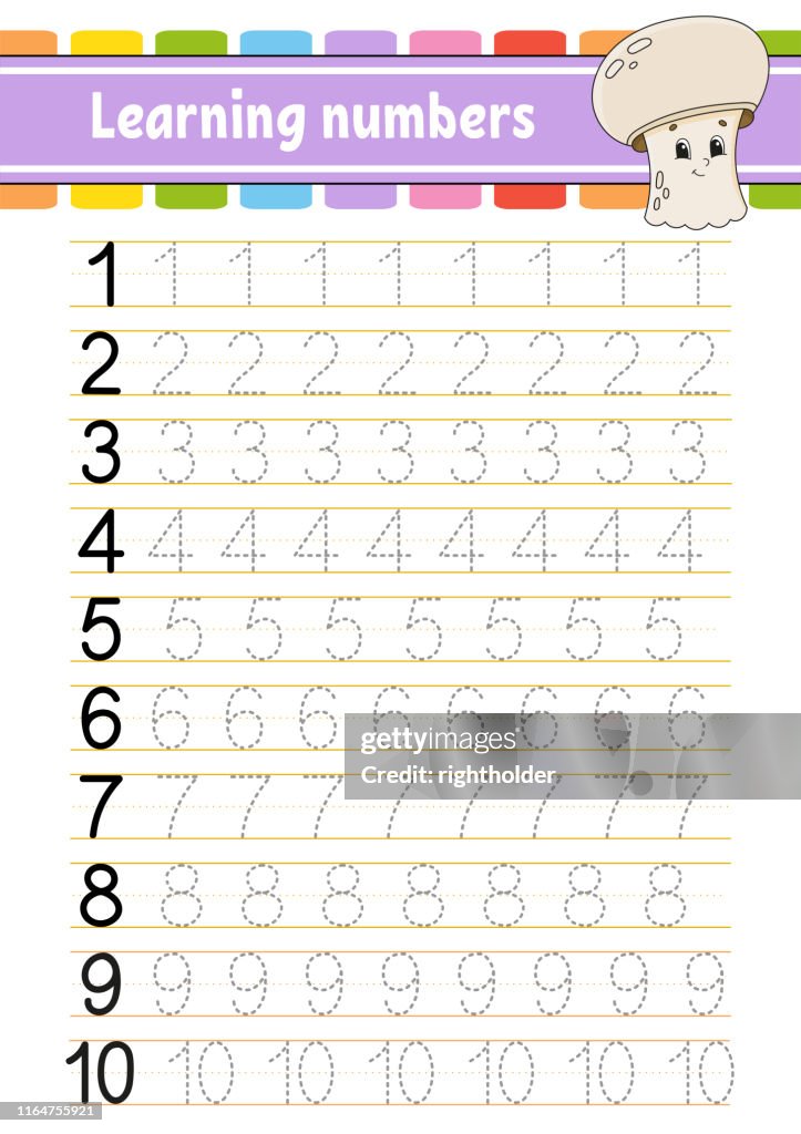 Learning Numbers For Kids Handwriting Practice Education Developing