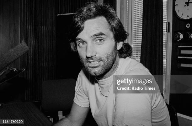 Football player George Best in a recording studio, August 1982.
