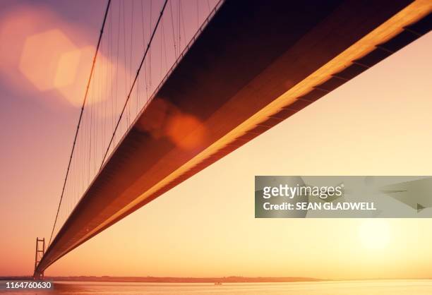 humber bridge golden hour - great river road stock pictures, royalty-free photos & images