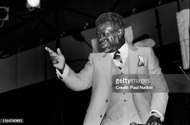 American Blues, Funk, and Soul singer Rufus Thomas performs onstage during the at Memphis in May festival, Memphis, Tennessee, May 31, 1981.