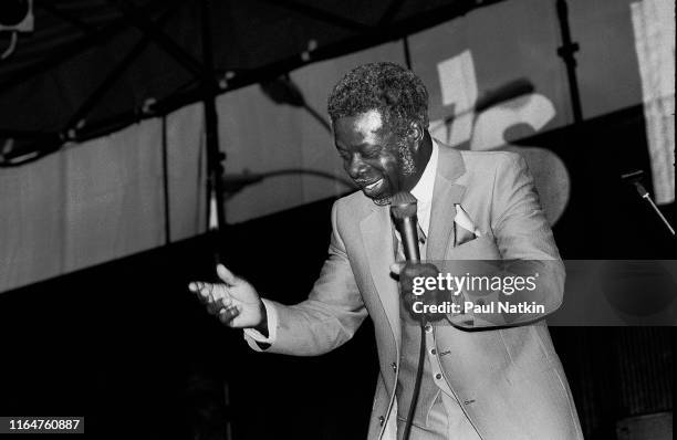 American Blues, Funk, and Soul singer Rufus Thomas performs onstage during the at Memphis in May festival, Memphis, Tennessee, May 31, 1981.