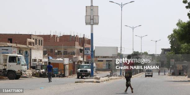 This picture taken on August 30, 2019 shows a view of a road in the coastal city of Zinjibar in south-central Yemen, in the Abyan Governorate.