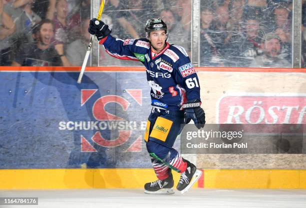 Sean Backman during the friendly match between Eisbaeren Berlin and HC Dynamo Pardubice at Wellblechpalast on August 30, 2019 in Berlin, Germany.