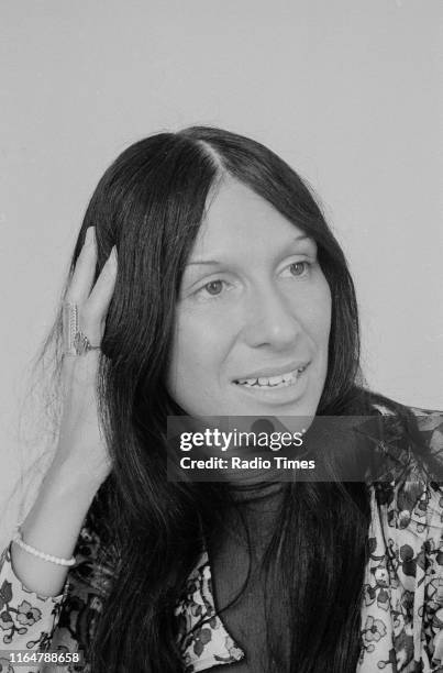 Musician Buffy Sainte-Marie interviewed for her appearance on the BBC television series 'The Old Grey Whistle Test', October 1971.