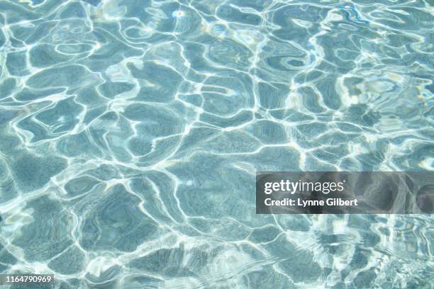 a blue pool shines on a summer day - standing water ストックフォトと画像