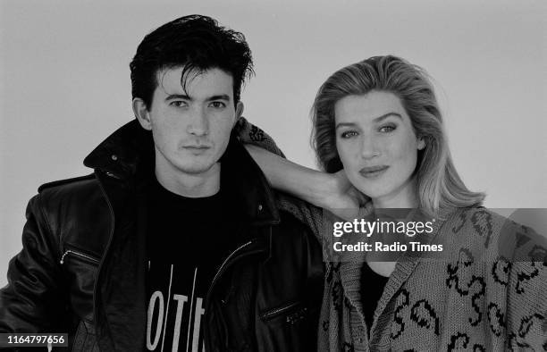 Presenter Selina Scott during a photo shoot for the BBC television coverage of 'The Clothes Show', October 1987.