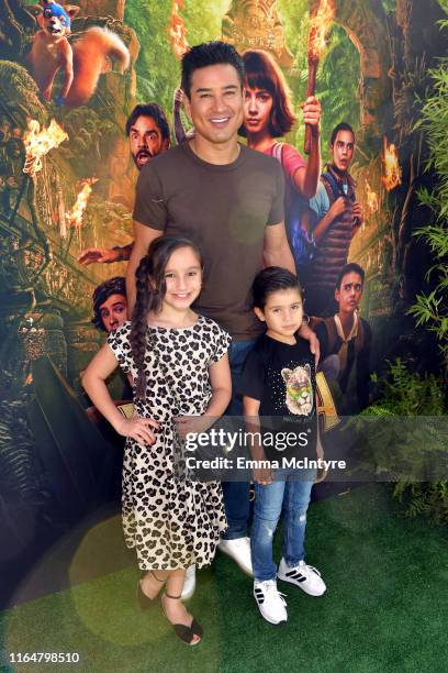 Gia Francesca Lopez, Mario Lopez, and Dominic Lopez attend the LA Premiere of Paramount Pictures' "Dora And The Lost City Of Gold" at Regal Cinemas...