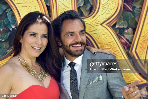 Alessandra Rosaldo and Eugenio Derbez attend the LA Premiere of Paramount Pictures' "Dora And The Lost City Of Gold" at Regal Cinemas L.A. Live on...