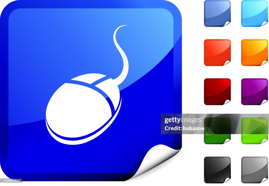Computer Mouse Royalty Free Vector Art On Blue Sticker High-Res Vector ...