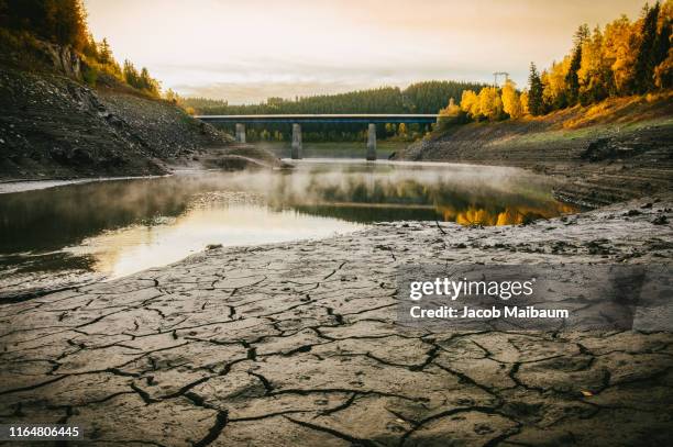 the okertalsperre in sunrise - dry stock pictures, royalty-free photos & images