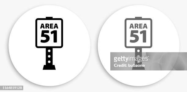 illustrations, cliparts, dessins animés et icônes de zone 51 signe zetnoir et blanc icône ronde - area 51