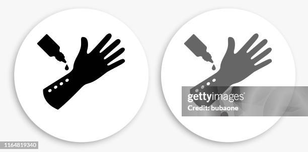allergy testing black and white round icon - allergy testing stock illustrations