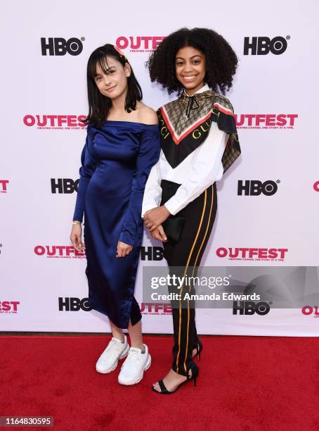 Actresses Oona Yaffe and Arica Himmel arrive at the 2019 Outfest Los Angeles LGBTQ Film Festival Closing Night Gala Premiere of "Before You Know It"...