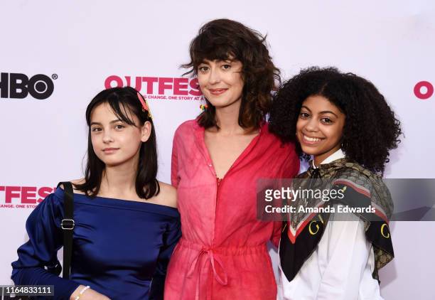 Actress Oona Yaffe, director Hannah Pearl Utt and actress Arica Himmel arrive at the 2019 Outfest Los Angeles LGBTQ Film Festival Closing Night Gala...