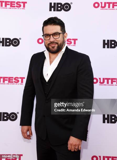 Incoming Executive Director of Outfest Damien Navarro arrives at the 2019 Outfest Los Angeles LGBTQ Film Festival Closing Night Gala Premiere of...