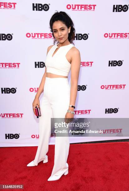 Actress Uttera Singh arrives at the 2019 Outfest Los Angeles LGBTQ Film Festival Closing Night Gala Premiere of "Before You Know It" at The Theatre...