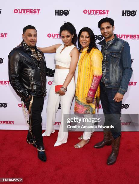 Actor Venk Modur, actress Uttera Singh, writer and director Nisha Ganatra and actor Rupak Ginn arrive at the 2019 Outfest Los Angeles LGBTQ Film...