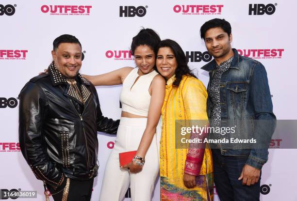 Actor Venk Modur, actress Uttera Singh, writer and director Nisha Ganatra and actor Rupak Ginn arrive at the 2019 Outfest Los Angeles LGBTQ Film...