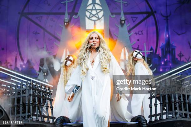 Maria Brink of In This Moment performs at Heavy Montreal at Parc Jean-Drapeau on July 28, 2019 in Montreal, Canada.