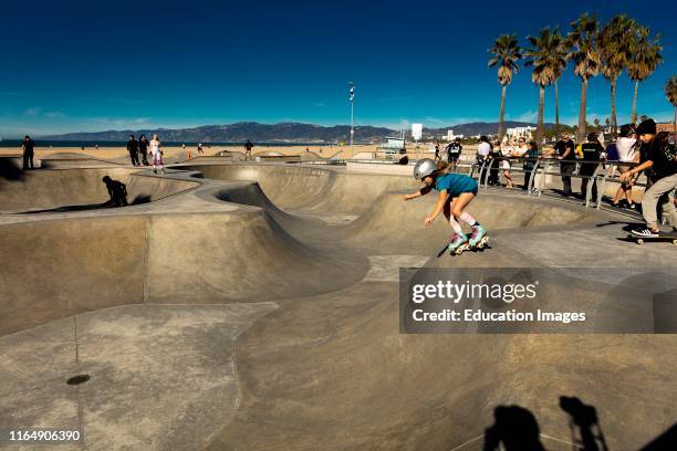 Skateboarding Park, Venice Beach, Los Angeles, CA.