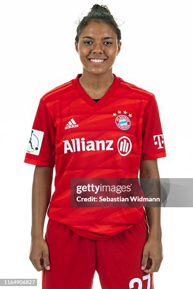 Gia Corley of FC Bayern Muenchen poses during the Women's Team