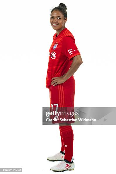 Gia Corley of FC Bayern Muenchen poses during the Women's Team
