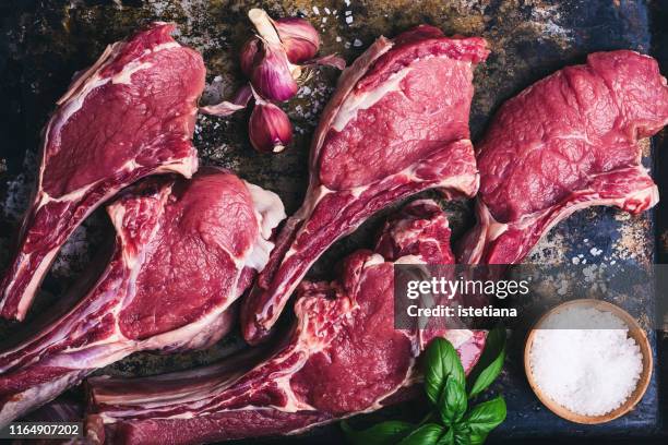 raw veal steaks, preparing food - cultivated meat stock pictures, royalty-free photos & images