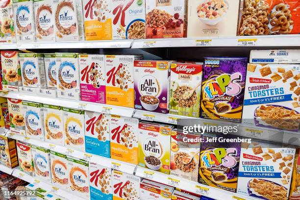 Colombia, Cartagena, La Matuna, Exito Mercado, breakfast cereal aisle.