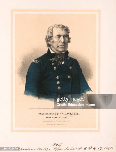 Zachary Taylor, Major General US Army, Lithograph by A Hoffman, Printed and Published by Francis Michelin, 1848.
