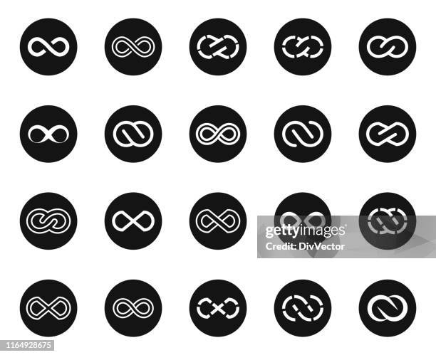 infinity symbols set - arrow pattern seamless stock illustrations