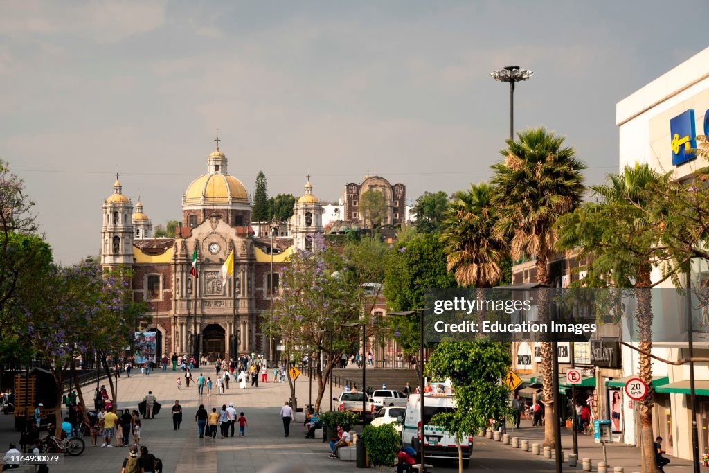 Street leading to the Basilica of the Virgin of Guadalupe, holiest Catholic shrine in Latin America, Mexico City, Mexico