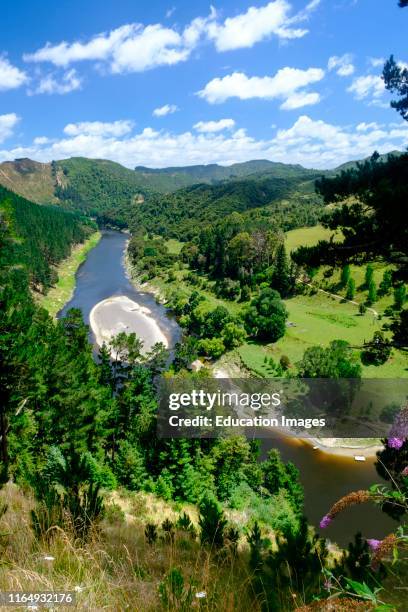 The Whanganui River near the entrance to Whanganui National Park, near Whanganui, North Island, New Zealand.