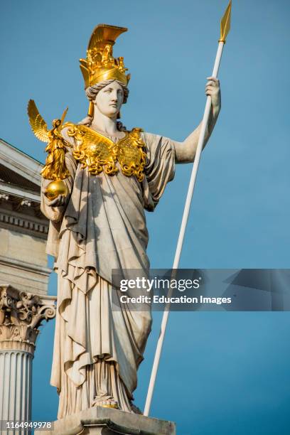 Pallas Athena statue at the Parliament Building, Vienna, Austria.