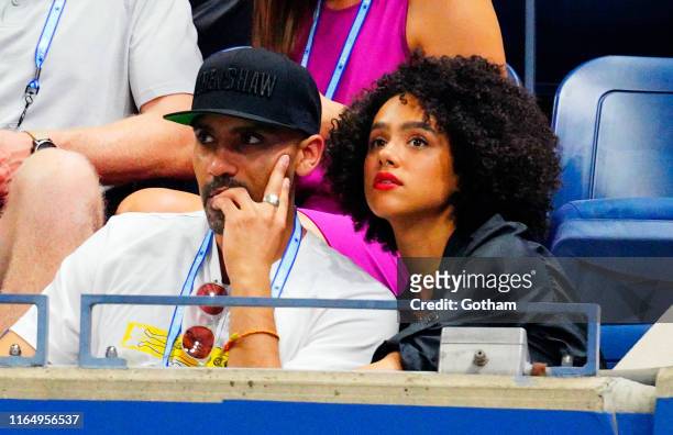 Alex Lanipekun and Nathalie Emmanuel at 2019 US Open on August 26, 2019 in New York City.