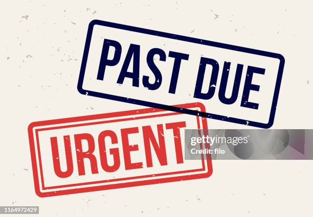 past due urgent rubber stamps - urgency stock illustrations