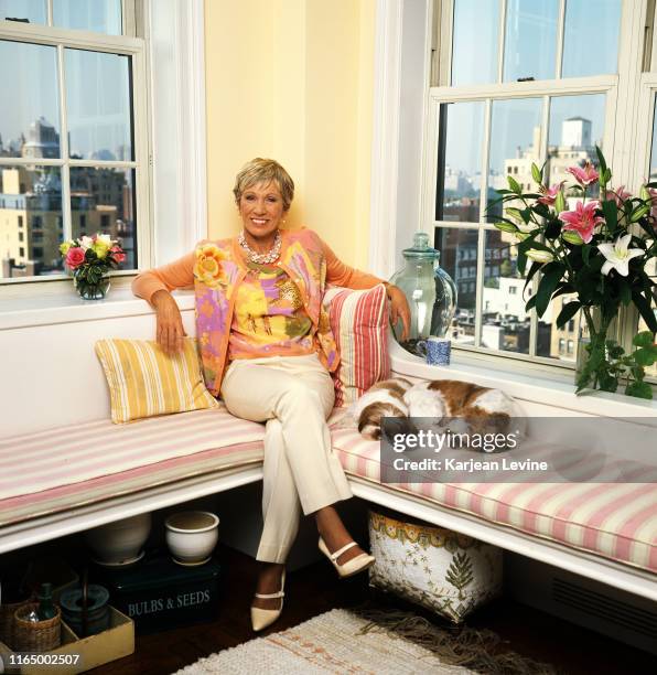 September 13: Barbara Corcoran, founder of real estate firm The Corcoran Group, poses for a portrait with her Shih Tzus on September 13, 2005 in New...