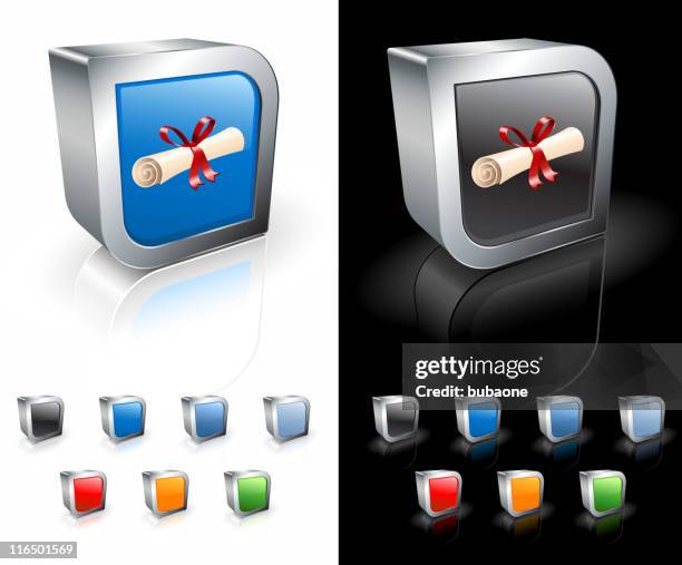 a computer icon of a diploma from school - diploma scroll stock illustrations