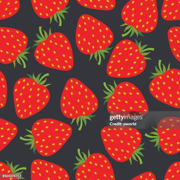 strawberry seamless pattern . - strawberry background stock illustrations