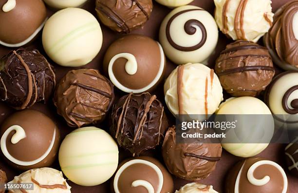 luxury choclate - chocolate truffles stock pictures, royalty-free photos & images