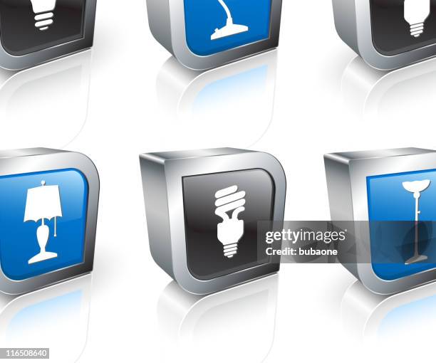 light square royalty free vector icon set - halogen light stock illustrations